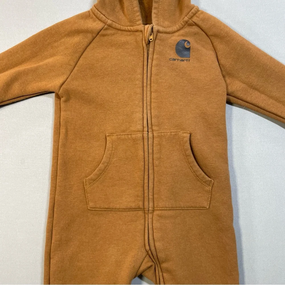 Carhartt Infant Fleece Zip Front Long Sleeve Coverall, Attached Hood - 9 Months
